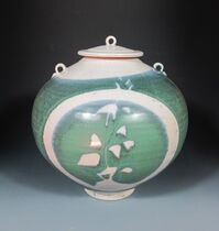 Lidded Porcelain Vase with Matte Glaze