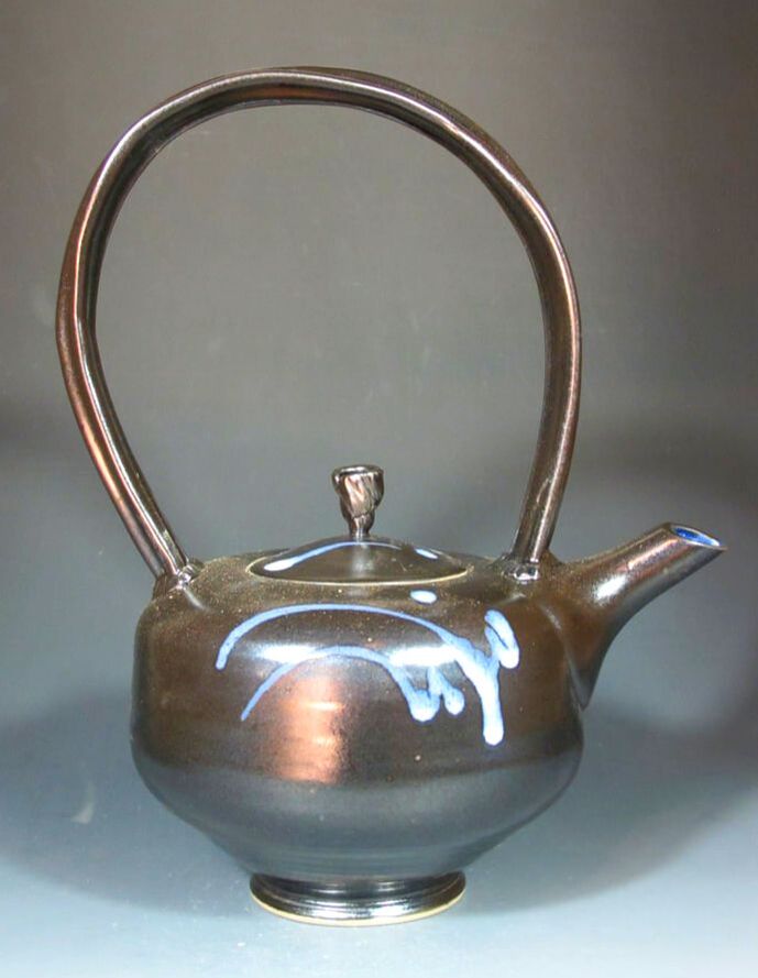 Porcelain teapot with brown matte glaze