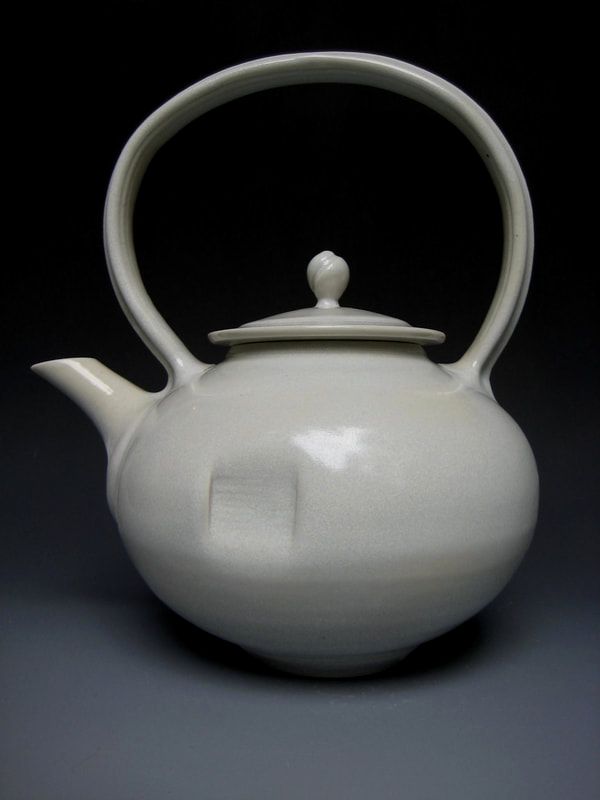 Porcelain teapot with satin white glaze