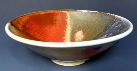 Porcelain bowl with shino and matte glazes
